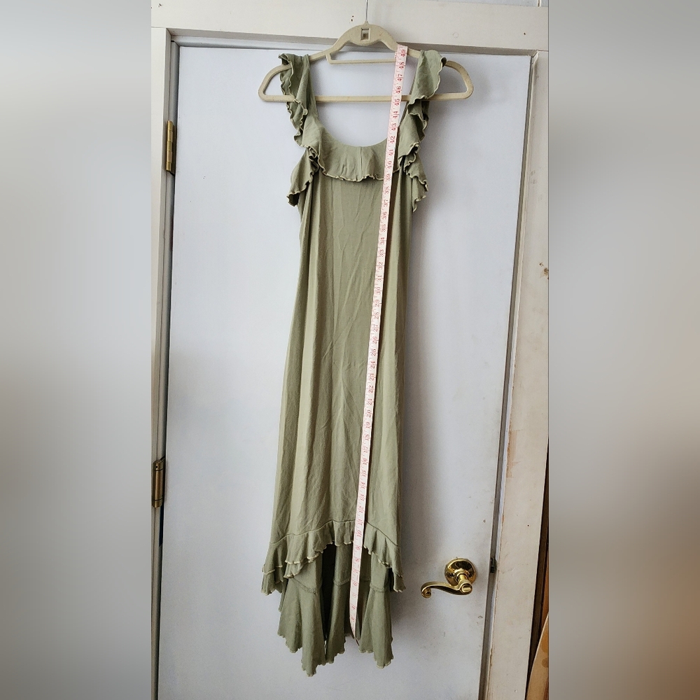 Green Ruffle Sleeve Dress